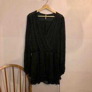 Long sleeve wrap mini dress